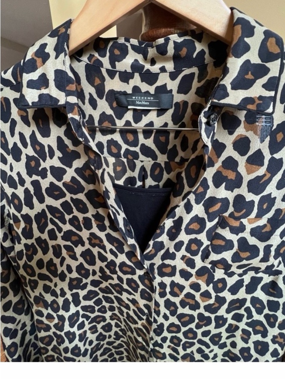 Weekend Max Mara silk Leopard Print Midi Dress in Tan and Black - Picture 9 of 9